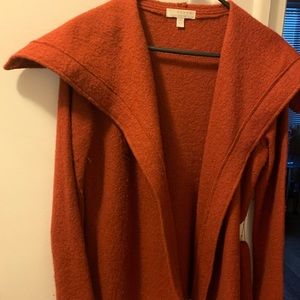 Wool cardigan with matching belt